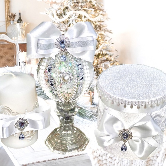 Set (3) Handmade Christmas Ornament w/Box & Candle, White Elephant Gift/Present - Picture 9 of 16